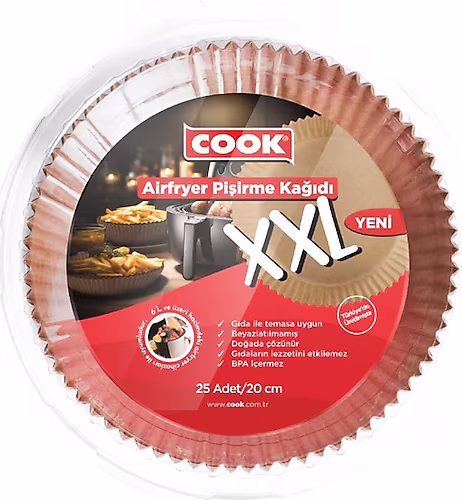 Cook Airfryer Pişirme Kağıdı Xxl 25'li