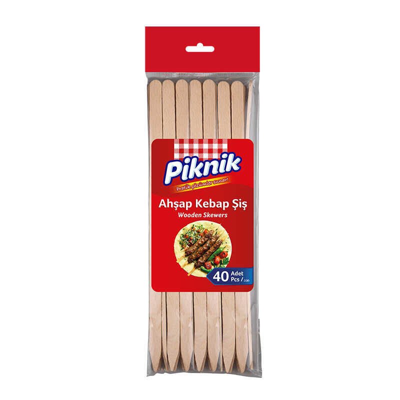 Piknik Ahşap Kebap Şiş 40'lı