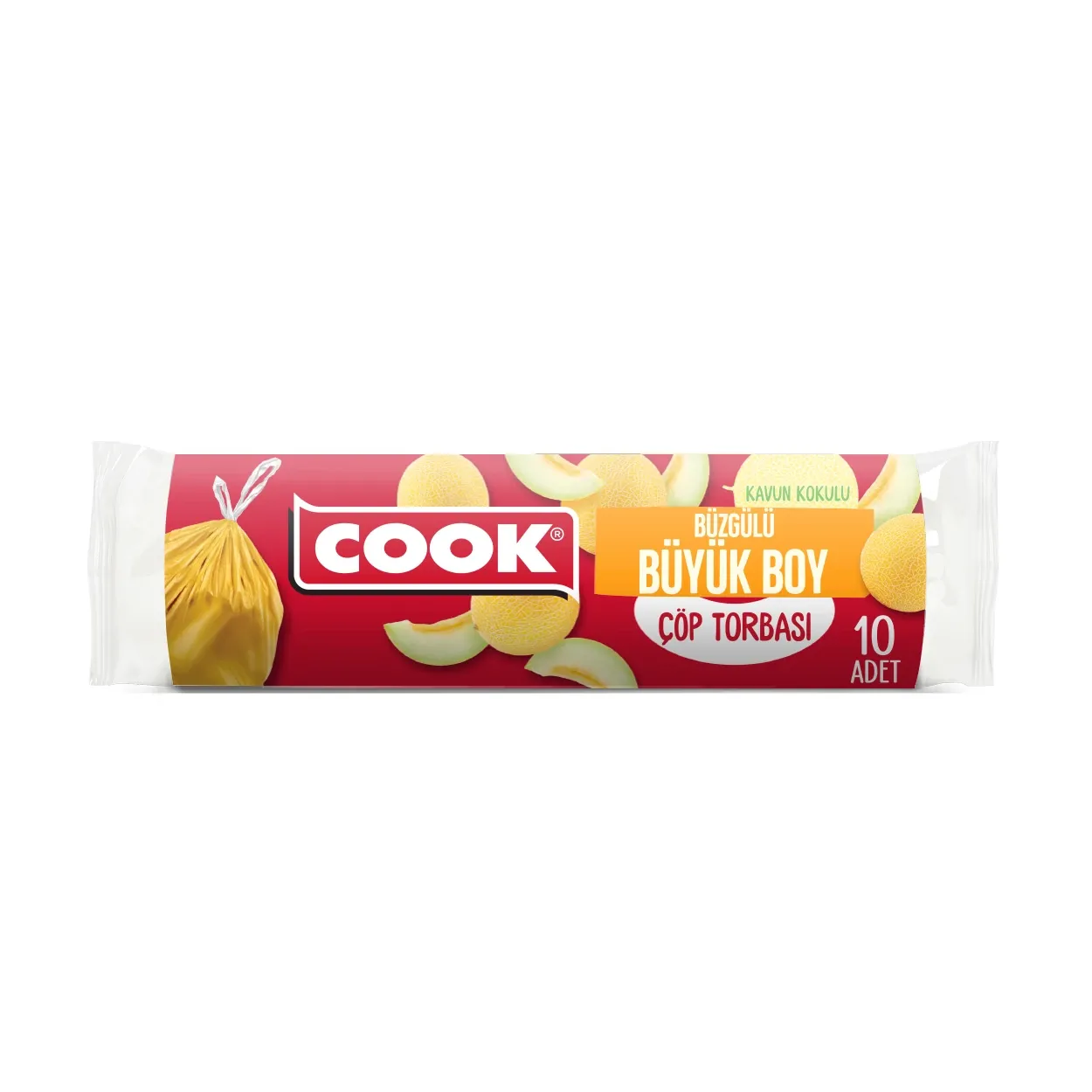 COOK Büzgülü Kavun Kokulu Büyük Boy Çöp Torbası 65x70 Cm