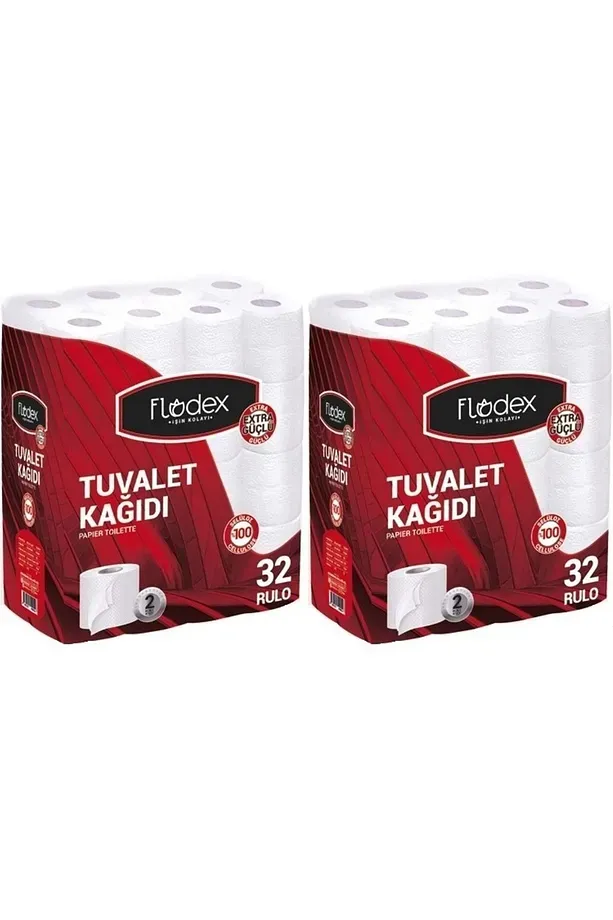 FLODEX Tuvalet Kağıdı Çift Katlı 64 Lü Paket (2pk*32) (extra Güçlü Serisi)
