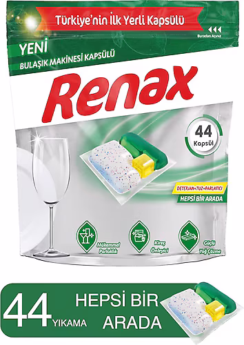 Renax Hepsi Bir Arada Bulaşık Makinesi Tableti 44'lü