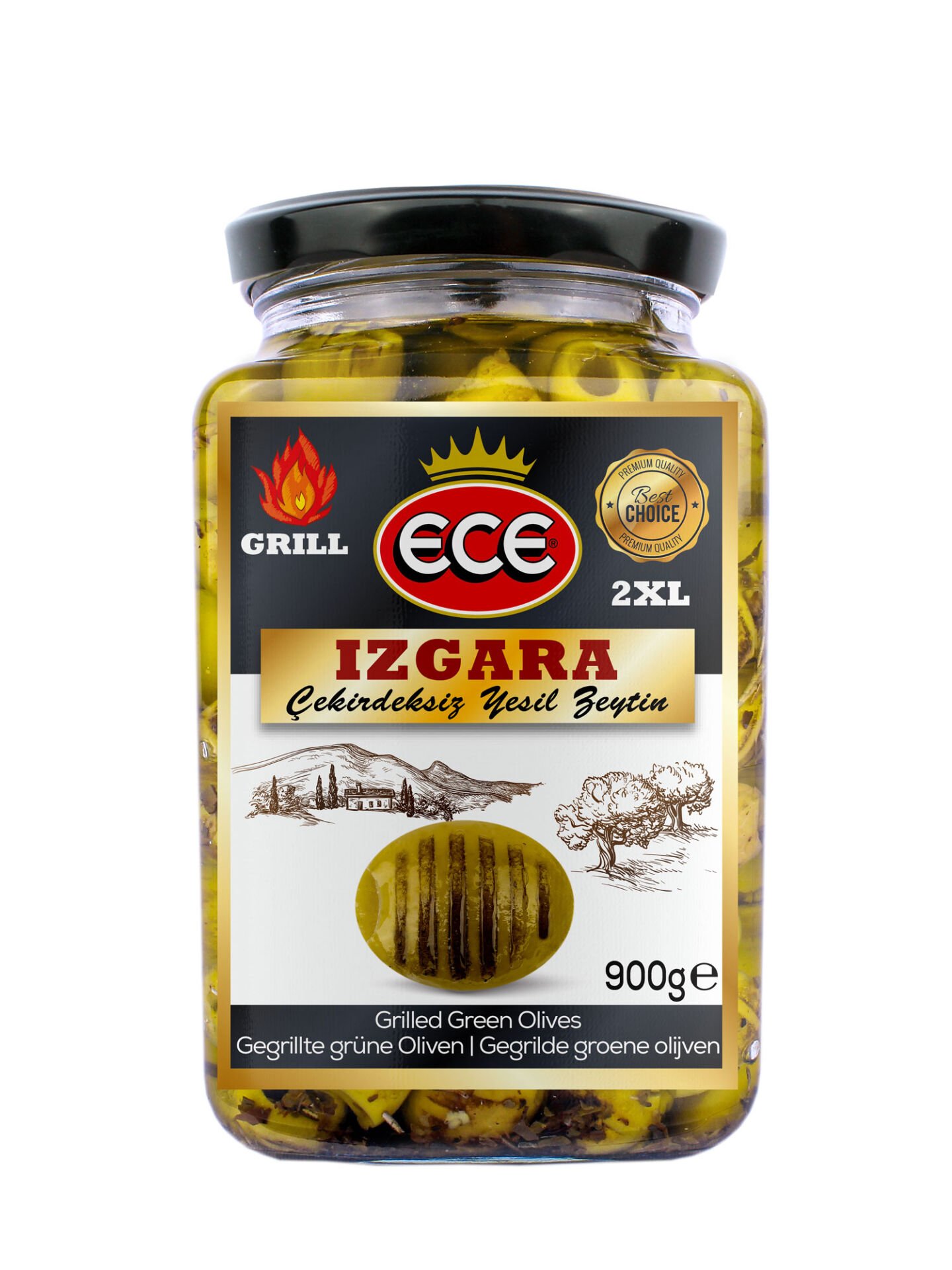 1000 CC KVZ ECE 2XL IZGARA (GRILL) ZEYTİN 900 g