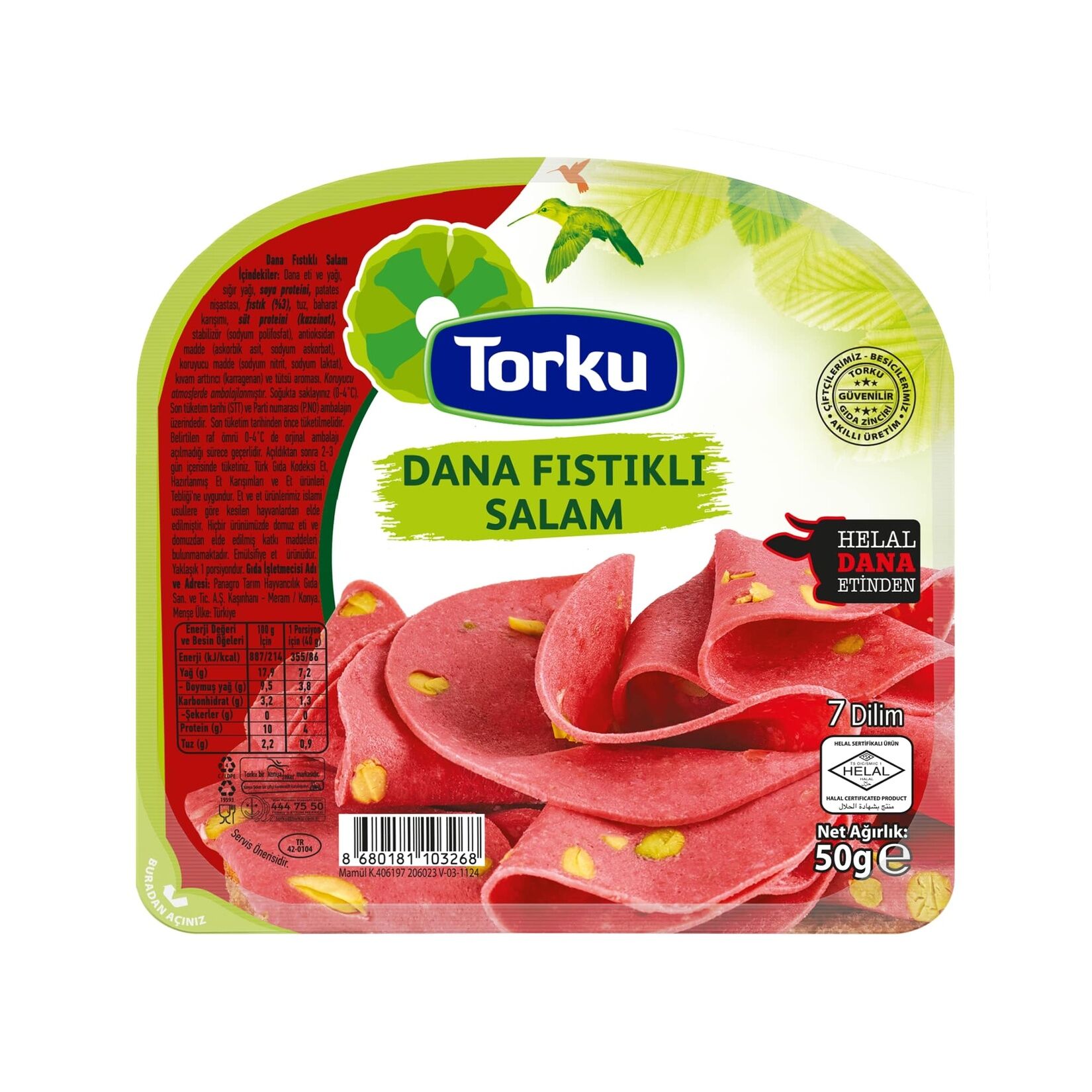 Torku Dilimli Fıstıklı Salam 50 G