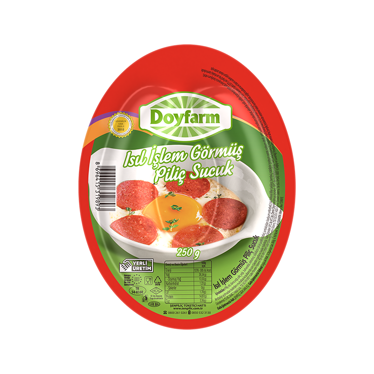 Doyfarm ısıl işlem görmüş piliç sucuk 250 gr