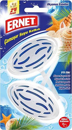 Ernet Çamaşır Suyu Katkılı Okyanus Esintisi 40 gr 2'li Paket Süper Klozet Blok