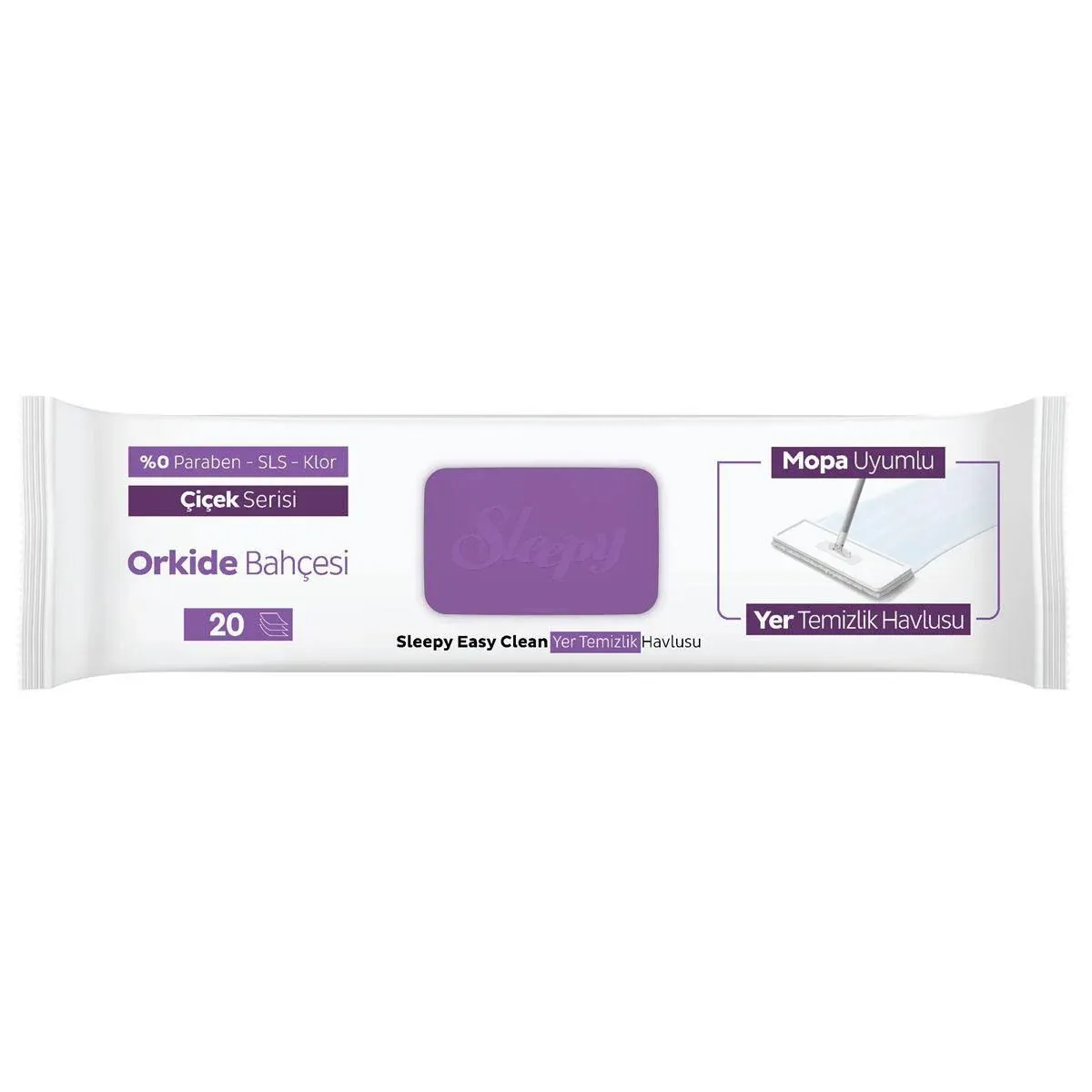 Sleepy Easy Clean Orkide Bahçesi Mopa Uyumlu Yer Temizlik Havlusu 20 Yaprak