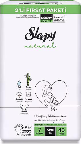 Sleepy Natural 7 Numara XX Large 40'lı Bebek Bezi