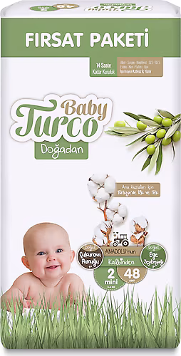 Baby Turco Doğadan 2 Numara Mini 48'li Bebek Bezi