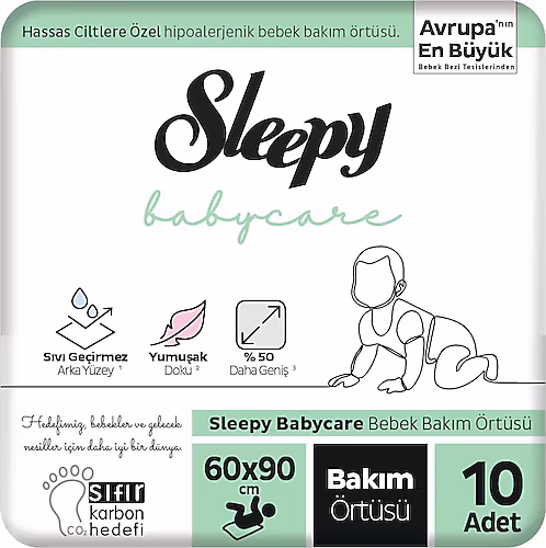 Sleepy 60x90 cm 10'lu Bebek Bakım Örtüsü