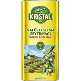 Kristal 5 lt Naturel Sızma Yumuşak Doğal Teneke Zeytinyağı