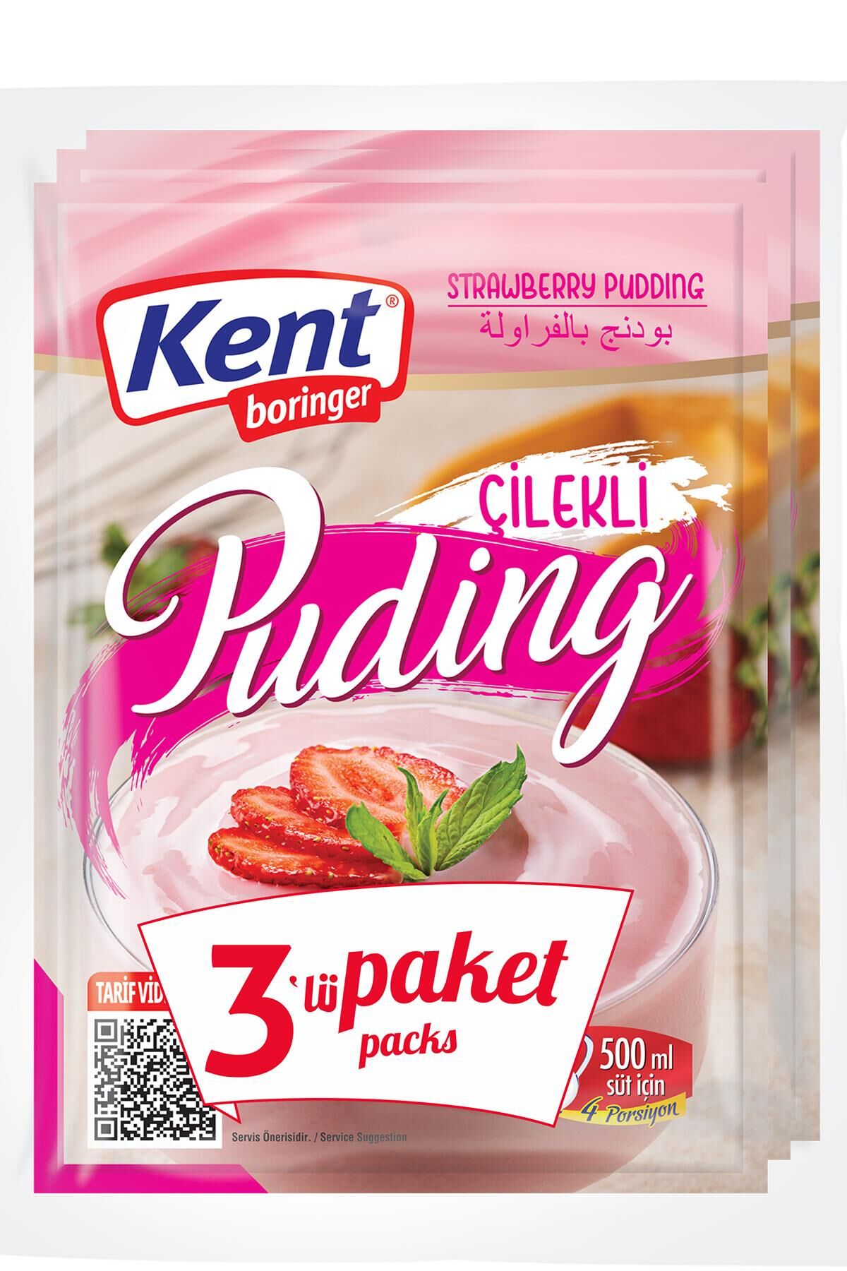 Kent Boringer Çilekli Puding 125g*3 adet