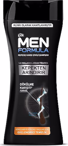 İpek Men Formula Kepeğe Karşı Etkili Dökülmeye Eğilimli Saçlar için Şampuan 480 ml