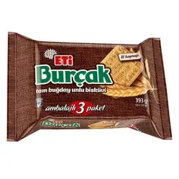 Eti 393 gr 3'lü Burçak Tam Buğday Unlu Bisküvi