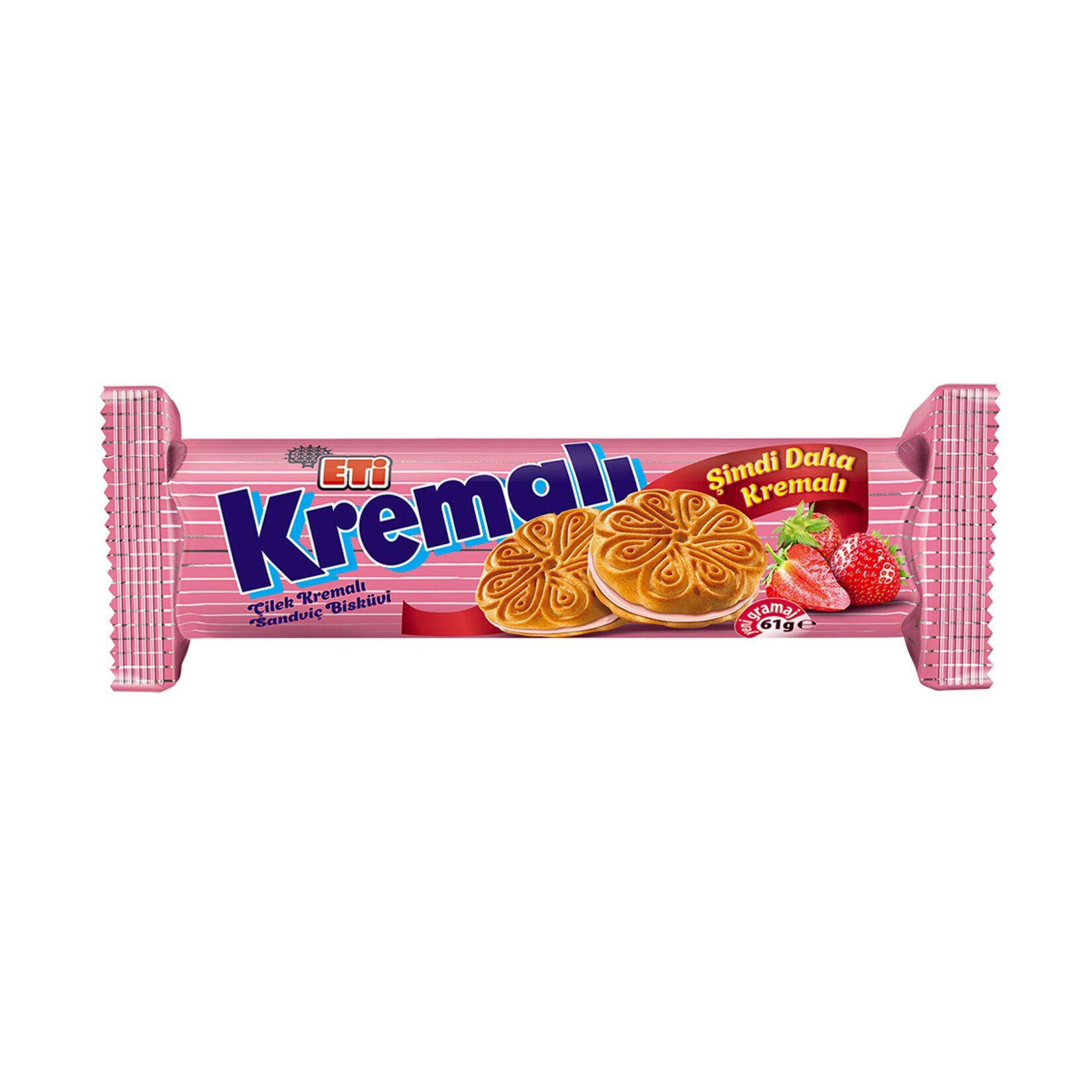 Eti Kremalı Çilekli Bisküvi 61 G