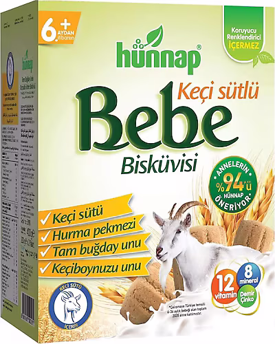 Hünnap Keçi Sütlü Bebe Bisküvisi 400 gr