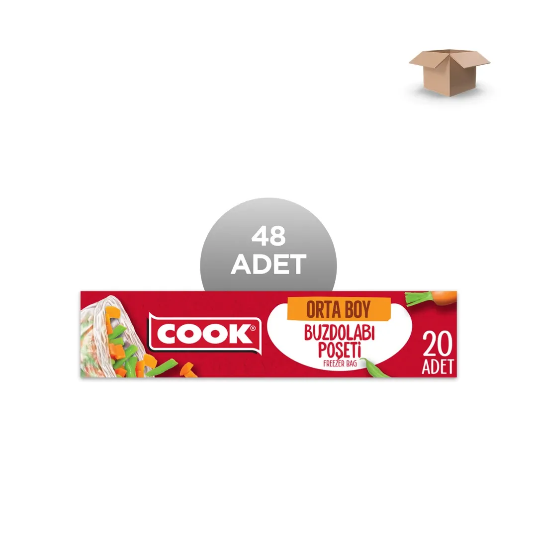 COOK Toptan Buzdolabı Poşeti Orta Boy 24*38 cm 20 yp. Koli İçi 48'li